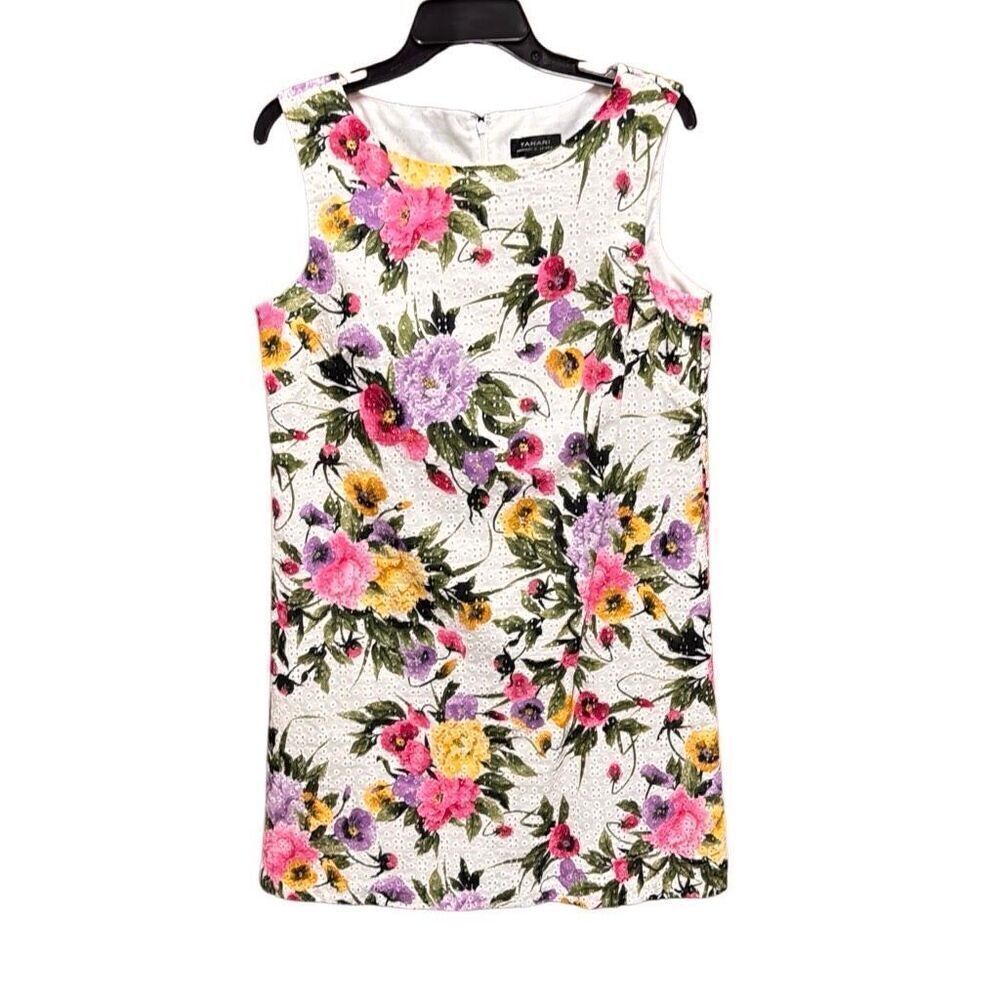 Tahari Women’s Floral Eyelet Sleeveless Dress Size 10